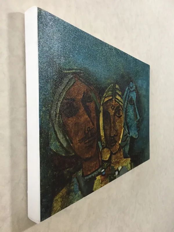 Three_Ladies*_(1963)_&_Buddha-Set_of_2_Paintings_by_M.F._Husain,_Framed_Canvas,_Wall_Decor,_Multicolor