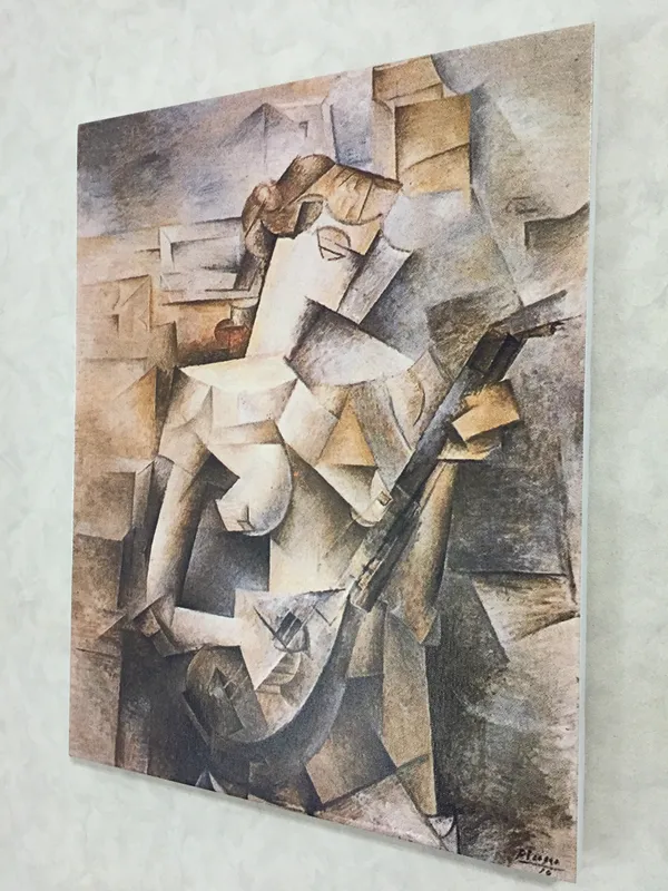 Girl_with_Mandolin_1910,_A_Painting_by_Pablo_Picasso,_Framed_Canvas,_Wall_Decor,_Multicolor