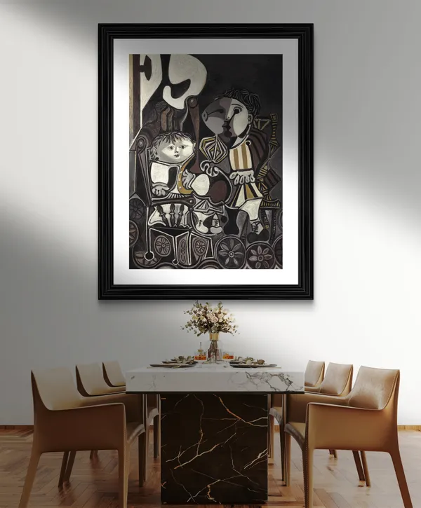 Claude_and_Paloma_1954,_A_Painting_by_Pablo_Picasso,_Framed,_Wall_Decor,_Multicolor