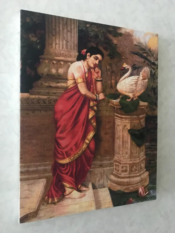 �_Hansa-Damayanti_&_Damayanti_Weeping,_Raja_Ravi_Varma_Paintings,_Set_of_2,_Framed_Canvas,_Multicolor