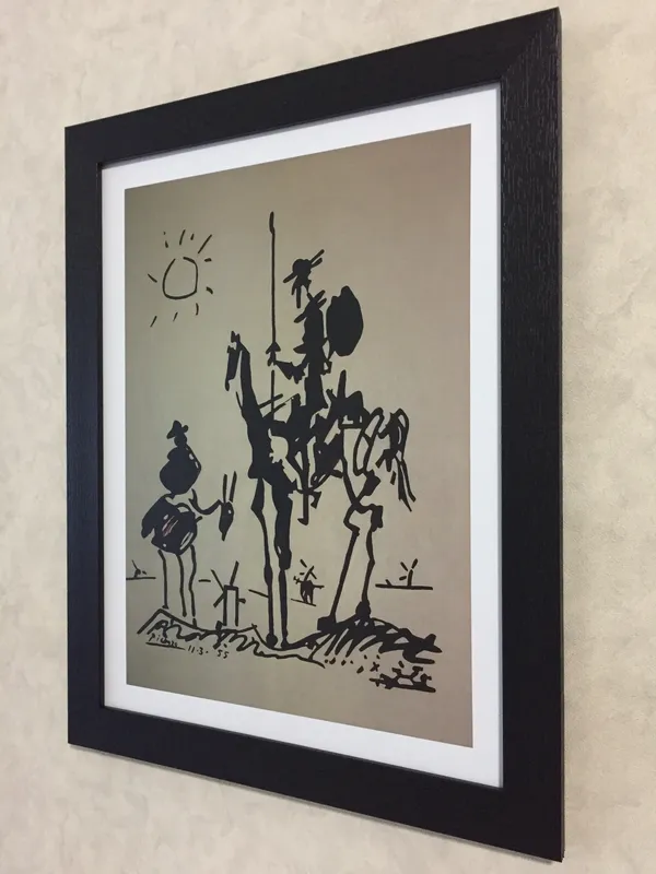 The_Ladies_of_Avignon_&_Don_Quixote,_Paintings_by_Pablo_Picasso,_Framed,_Set_of_2,_,_Multicolor