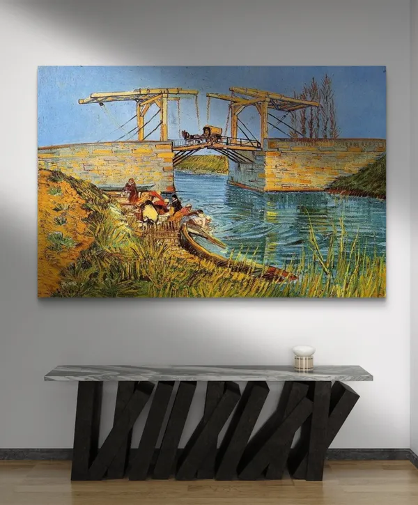 The_Langlois_Bridge_at_Arles_1888,_A_Painting_by_Van_Gogh,_Framed_Canvas,_Wall_Decor,_Multicolor