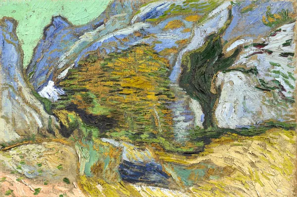 Ravine_with_A_Small_Stream_1889,_A_Painting_by_Van_Gogh,_Framed_Canvas,_Wall_Decor,_Multicolor