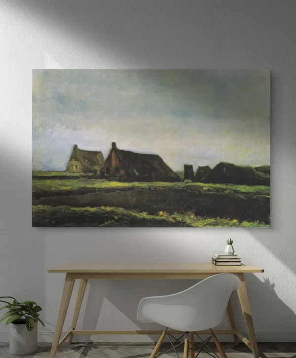 Cottages_1883,_A_Painting_by_Van_Gogh,_Framed_Canvas,_Wall_Decor,_Multicolor
