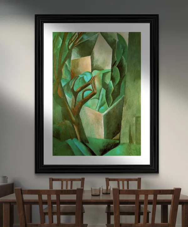 Small_House_in_the_Garden_1908,_A_Painting_by_Pablo_Picasso,_Framed,_Wall_Decor,_Multicolor