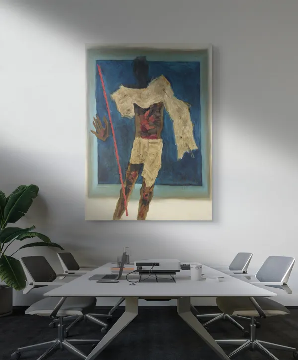 Mahatma-_M.F._Husain's_Painting,_Framed_Canvas,_Wall_Decor,_Multicolor