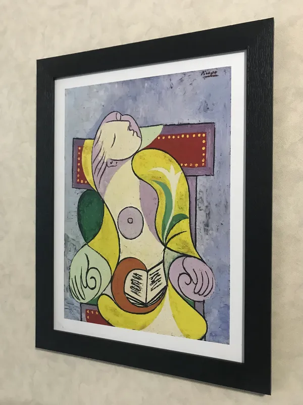 La_Lecture_(Reading_Woman)_1932,_A_Painting_by_Pablo_Picasso,_Framed,_Wall_Decor,_Multicolor