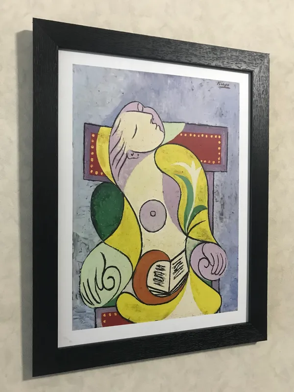 La_Lecture_(Reading_Woman)_1932,_A_Painting_by_Pablo_Picasso,_Framed,_Wall_Decor,_Multicolor