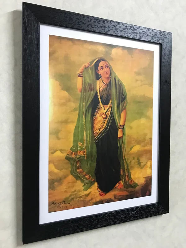 �Rambha_and_Mohini,_Painting_Raja_Ravi_Varma_Paintings,_Set_of_2,_Framed,_Multicolor
