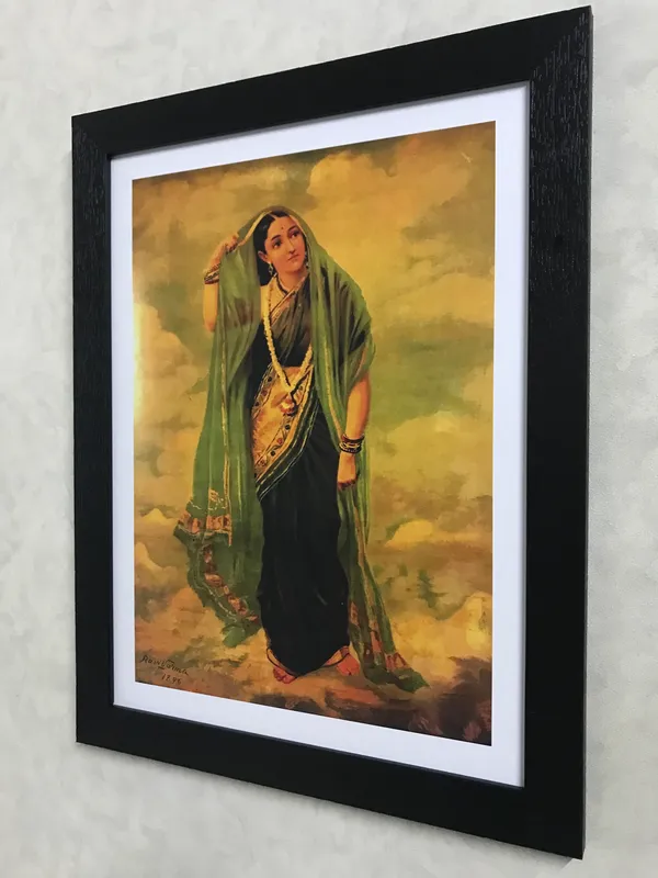 �Rambha_and_Mohini,_Painting_Raja_Ravi_Varma_Paintings,_Set_of_2,_Framed,_Multicolor