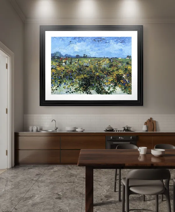 The_Green_Vineyard_1888,_A_Painting_by_Van_Gogh,_Framed,_Wall_Decor,_Multicolor