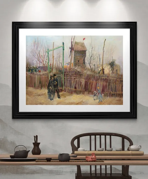 Street_Scene_in_Montmartre_1887,_A_Painting_by_Van_Gogh,_Framed,_Wall_Decor,_Multicolor