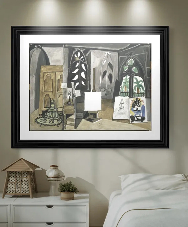 The_Studio_at_La_Colifornie_1956,_A_Painting_by_Pablo_Picasso,_Framed,_Wall_Decor,_Multicolor