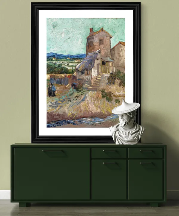 La_Maison_De_La_Crau,_The_Old_Mill_1888,_A_Painting_by_Van_Gogh,_Framed,_Wall_Decor,_Multicolor