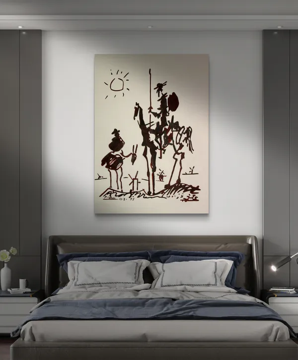 Don_Quixote,_1955,_A_Painting_by_Pablo_Picasso,_Framed_Canvas,_Wall_Decor,_Multicolor
