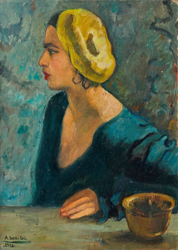 Self_Portrait_4_-_A_Painting_by_Amrita_Sher-Gil,_Wall_Decor,_Framed_Canvas,_Multicolor
