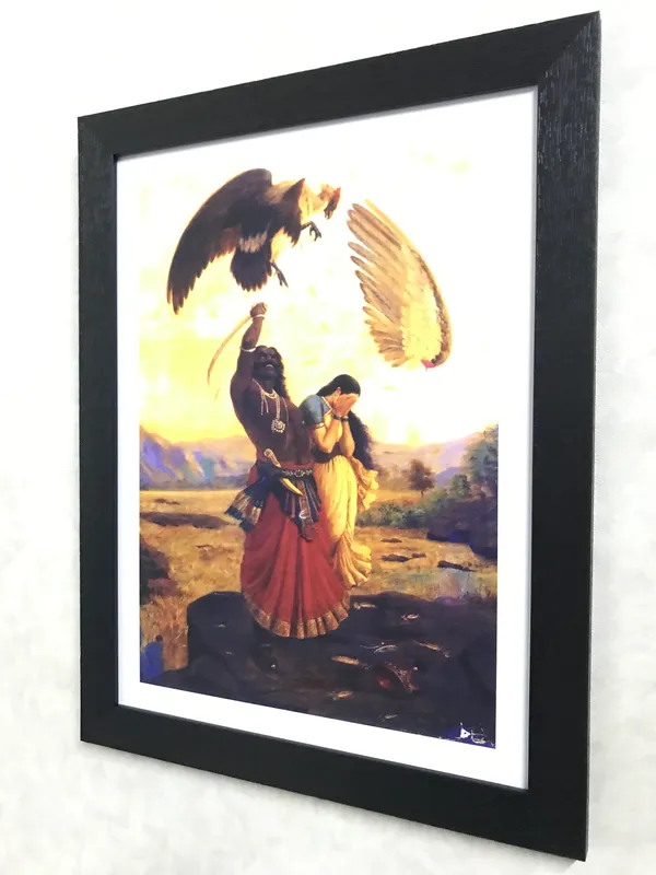 Seeta-_Ashok-Watika_&_Jatayu,_Raja_Ravi_Varma_Paintings,_Set_of_2,_Framed,_Multicolor