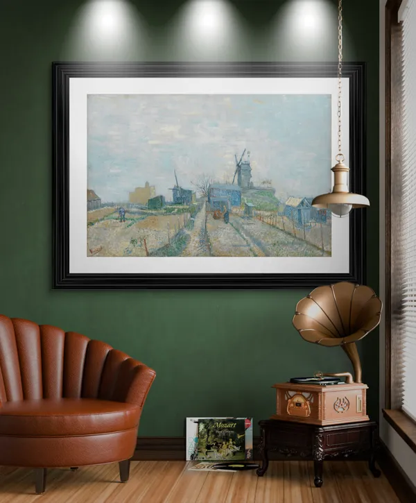Montmartre:_Windmills_and_Allotments_1887,_A_Painting_by_Van_Gogh,_Framed,_Wall_Decor,_Multicolor