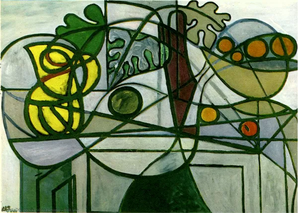 Still_Life_Replica,_A_Painting_by_Pablo_Picasso,_Framed_Canvas,_Multicolor