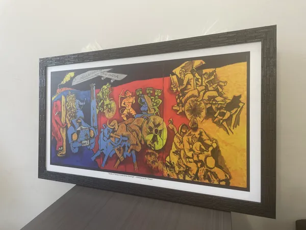 Transport_Modes_(India_Series_Paintings)-_M.F._Husain's_Painting,_Framed,_Wall_Decor,_Multicolor