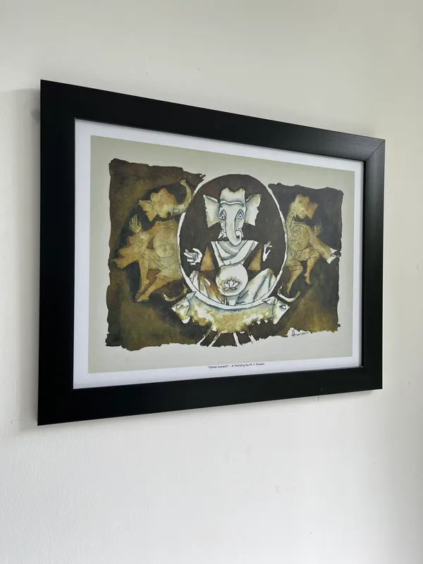 Shree_Ganesh-_M.F._Husain's_Painting,_Framed,_Wall_Decor,_Multicolor