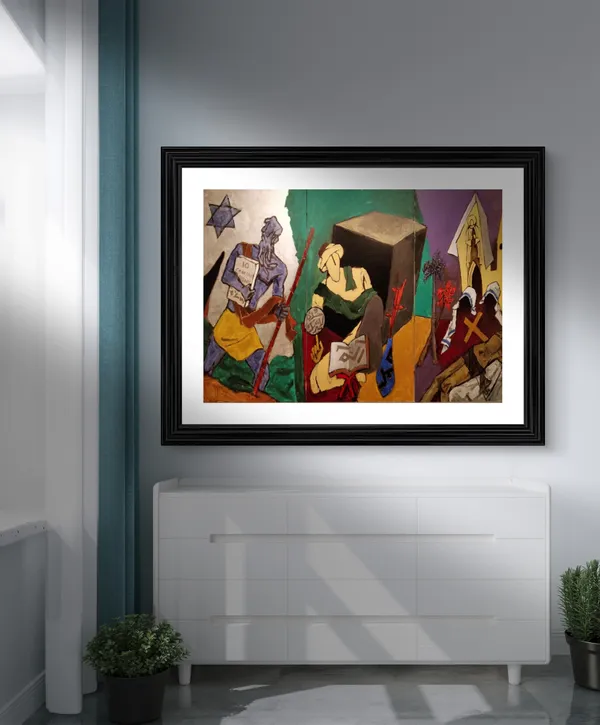 The_Spirit_of_India*-Set_of_2_Paintings_by_M.F._Husain,_Framed,_Wall_Decor,_Multicolor