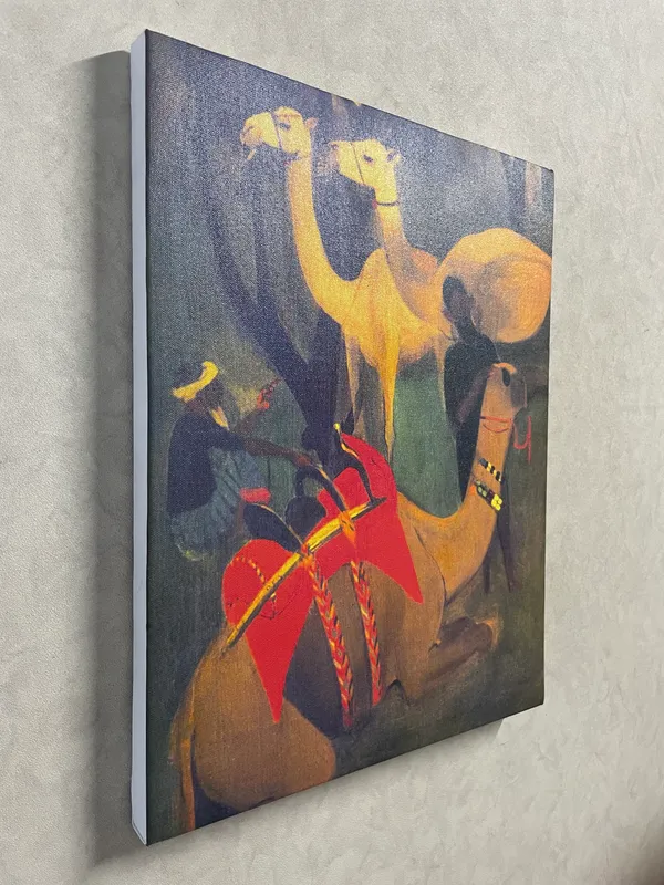 Camels_-_A_Painting_by_Amrita_Sher-Gil,_Wall_Decor,_Framed_Canvas,_Multicolor