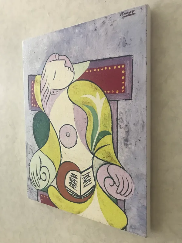 La_Lecture_(Reading)_1932,_A_Painting_by_Pablo_Picasso,_Framed_Canvas,_Wall_Decor,_Multicolor