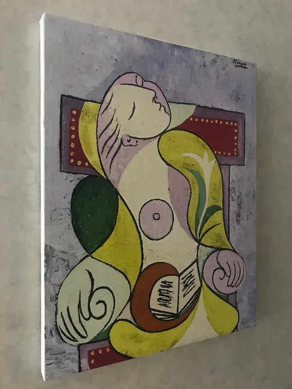 La_Lecture_(Reading)_1932,_A_Painting_by_Pablo_Picasso,_Framed_Canvas,_Wall_Decor,_Multicolor