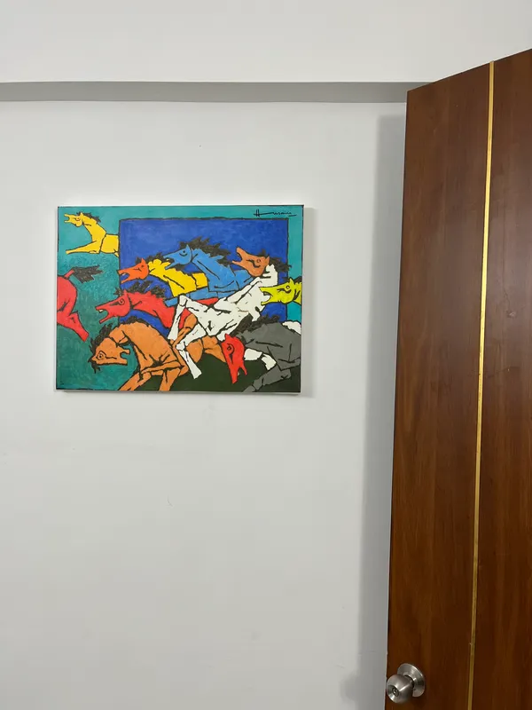 The_Horses-_M.F._Husain's_Painting,_Framed_Canvas,_Wall_Decor,_Multicolor