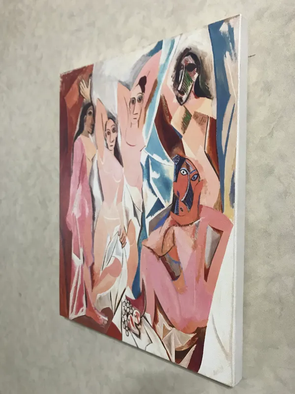 The_Ladies_of_Avignon_1907,_A_Painting_by_Pablo_Picasso,_Framed_Canvas,_Wall_Decor,_Multicolor
