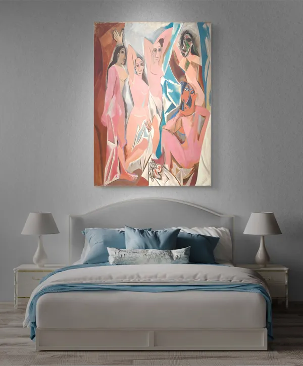 The_Ladies_of_Avignon_1907,_A_Painting_by_Pablo_Picasso,_Framed_Canvas,_Wall_Decor,_Multicolor
