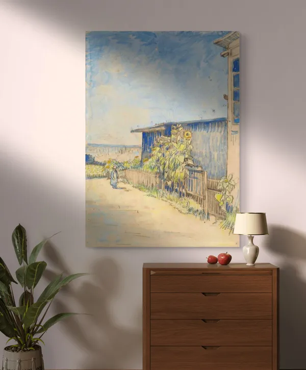 Shed_with_Sunflowers_1887,_A_Painting_by_Van_Gogh,_Framed_Canvas,_Wall_Decor,_Multicolor