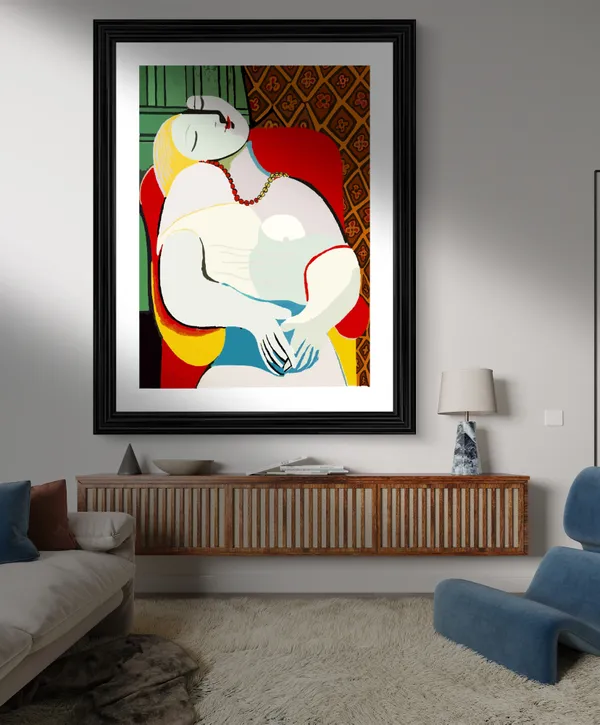 La_Lecture_(Reading)_&_Le_Rve_(The_Dream),_Paintings_by_Pablo_Picasso,_Framed,_Set_of_2,_,_Multicolor