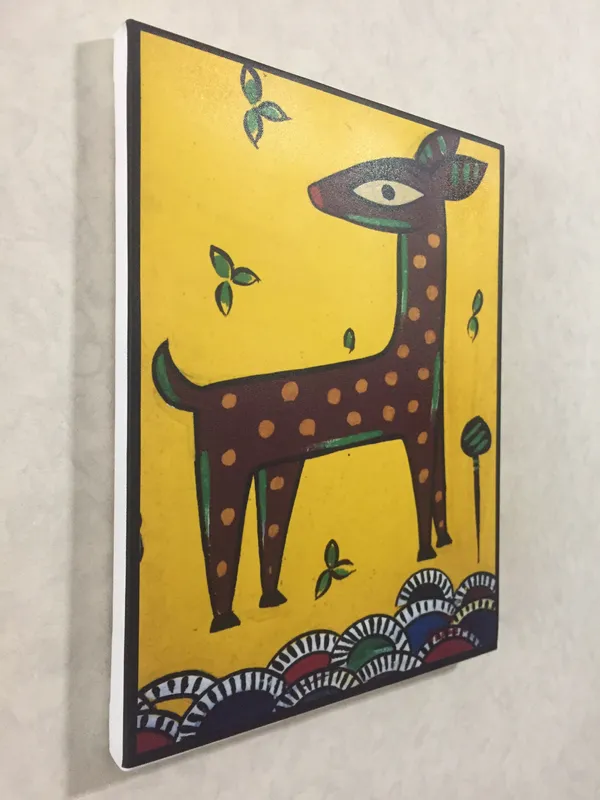 Deer*_-_A_Jamini_Roy_Painting,_Framed_Canvas_Wall_Decor,_Multicolor