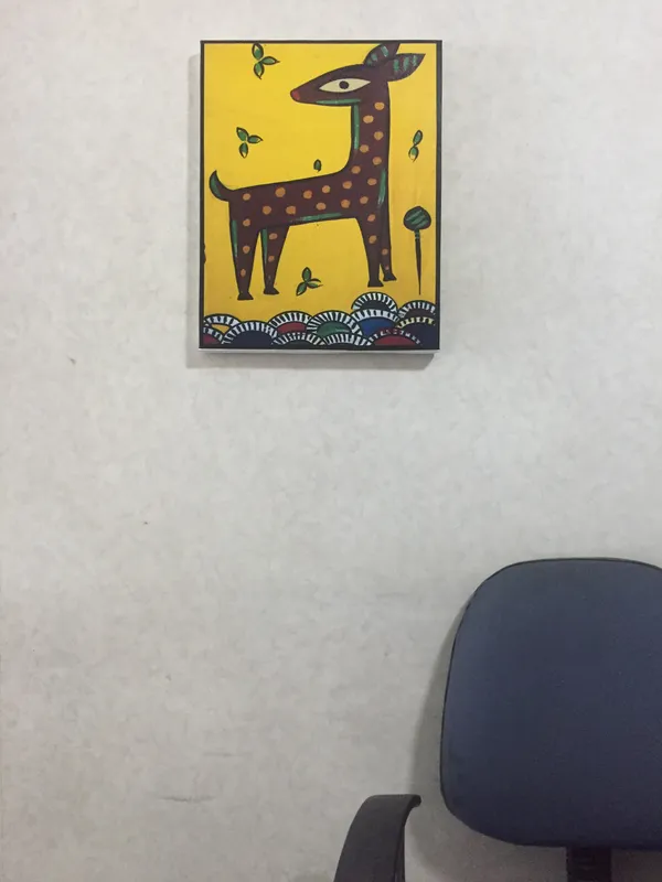 Deer*_-_A_Jamini_Roy_Painting,_Framed_Canvas_Wall_Decor,_Multicolor