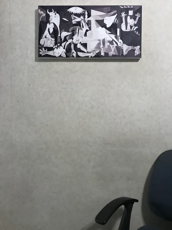 �Guernica_&_Massacre_in_Korea_,_Paintings_by_Pablo_Picasso,_Framed_Canvas,_Set_of_2,_Multicolor