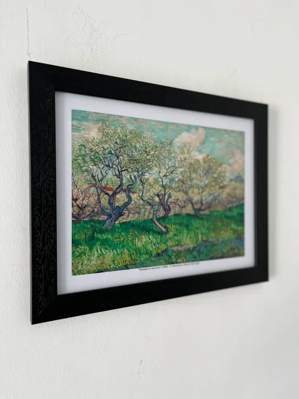 Orchard_in_Blossom_1889,_A_Painting_by_Van_Gogh,_Framed,_Wall_Decor,_Multicolor