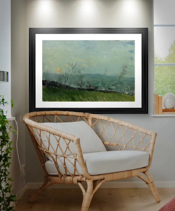 Sunset_in_Montmartre_1887,_A_Painting_by_Van_Gogh,_Framed,_Wall_Decor,_Multicolor