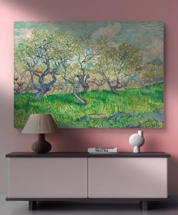 Orchard_in_Blossom_1889,_A_Painting_by_Van_Gogh,_Framed_Canvas,_Wall_Decor,_Multicolor