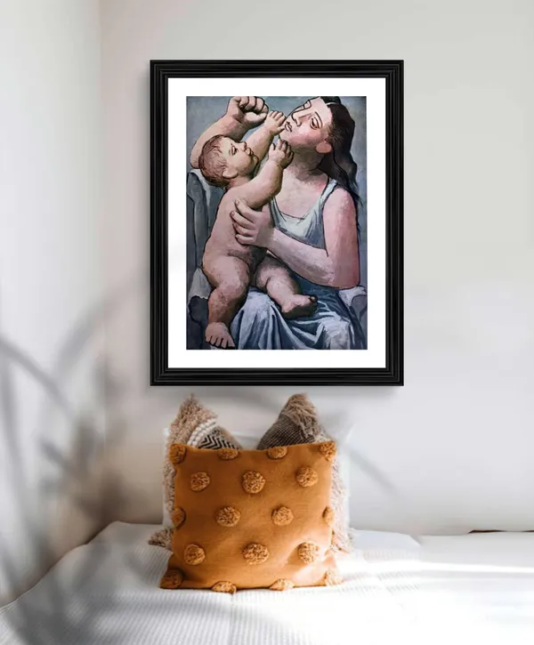 Mother_and_Child_1921,_A_Painting_by_Pablo_Picasso,_Framed,_Wall_Decor,_Multicolor
