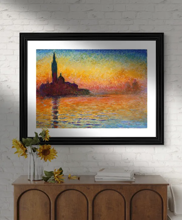 San_Giorgio_Maggiore_by_Twilight_(1802),_A_Painting_by_Claude_Monet,_Wall_Decor,_Framed,_Multicolor