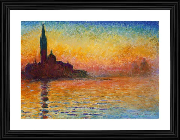 San_Giorgio_Maggiore_by_Twilight_(1802),_A_Painting_by_Claude_Monet,_Wall_Decor,_Framed,_Multicolor