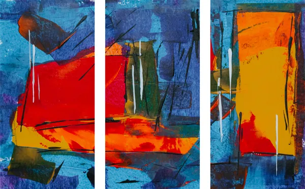 Abstract_Theme_Modern_Art_Painting,_Wall_D�cor,_Framed_Canvas,_Set_of_3,_9"x18"_each,_Multicolor