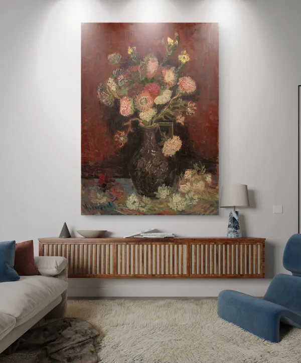 Vase_with_Gladioli_and_Chinese_Asters,_A_Painting_by_Van_Gogh,_Framed_Canvas,_Wall_Decor,_Multicolor