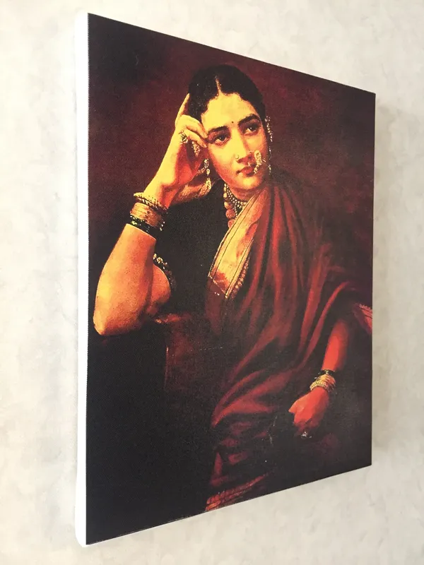 Maharashtrian_Women,_Raja_Ravi_Varma_Paintings,_Set_of_2,_Framed_Canvas,_Multicolor