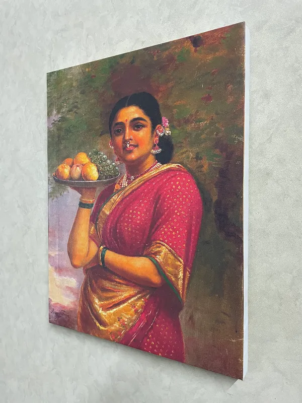 Maharashtrian_Women,_Raja_Ravi_Varma_Paintings,_Set_of_2,_Framed_Canvas,_Multicolor