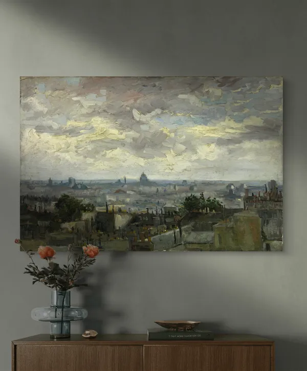 View_of_Paris_1886,_A_Painting_by_Van_Gogh,_Framed_Canvas,_Wall_Decor,_Multicolor