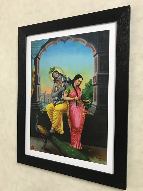 Radha-Krishna,_Raja_Ravi_Varma_Paintings,_Set_of_2,_Framed,_Multicolor