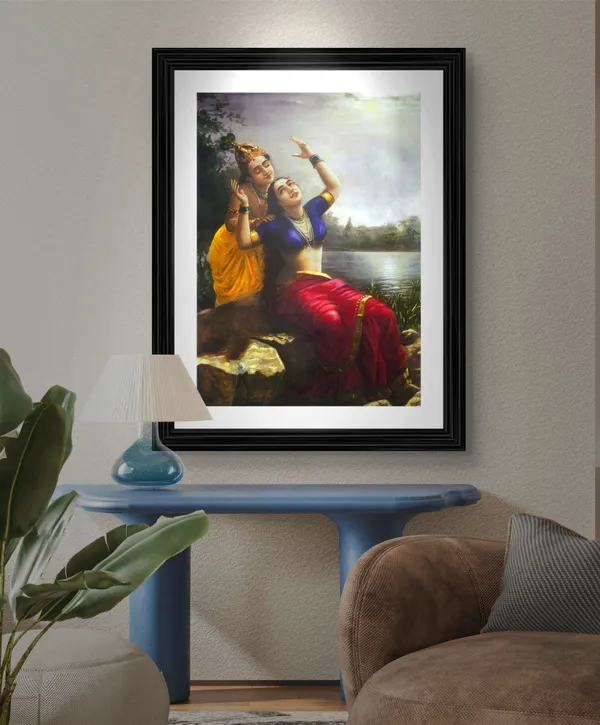 Radha-Krishna,_Raja_Ravi_Varma_Paintings,_Set_of_2,_Framed,_Multicolor